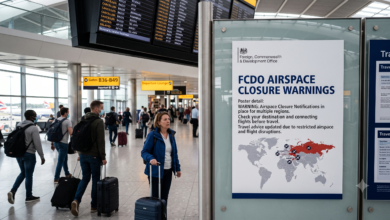 FCDO Airspace Closure Warnings